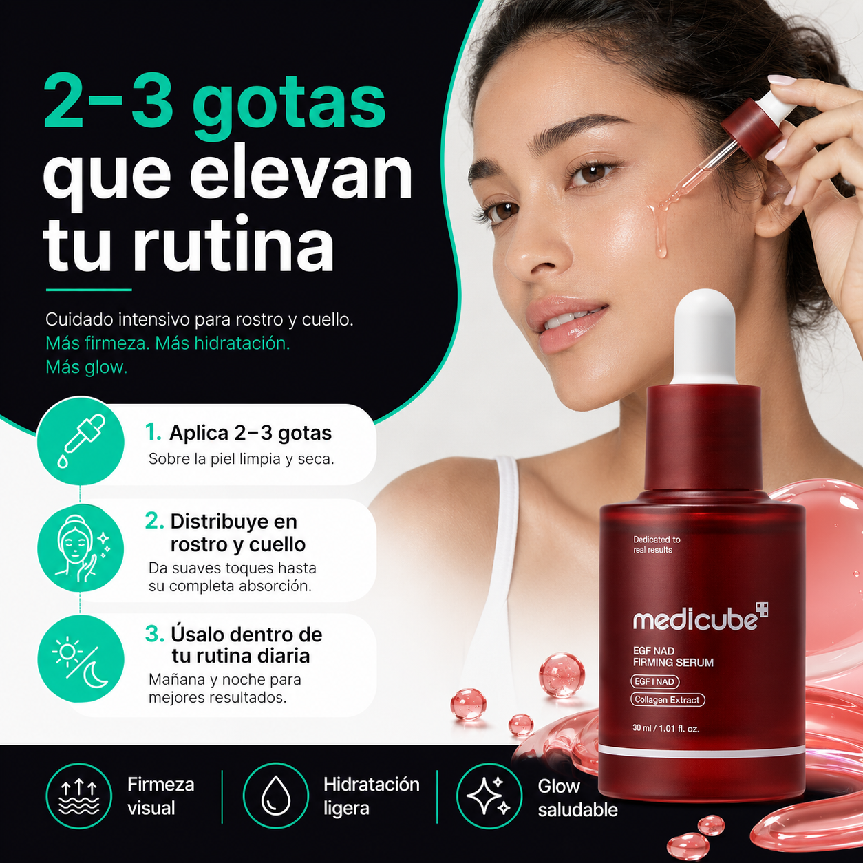NAD+ EGF Firming Serum | Sérum Reafirmante con Péptidos para Rostro y Cuello
