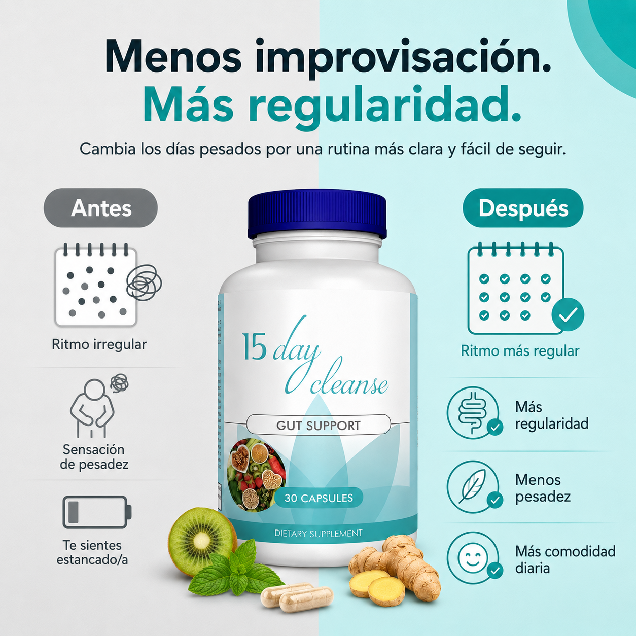 15 Day Cleanse | Vuelve a Ir al Baño y Deja Atrás la Pesadez en 15 Días