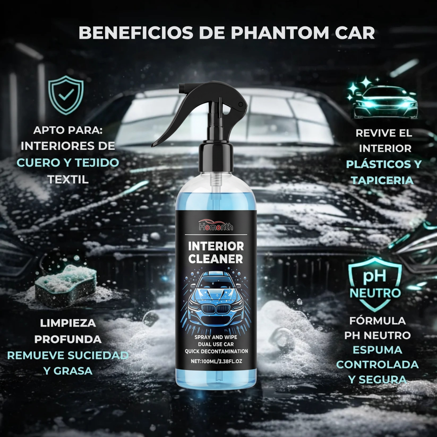 Limpia Tapizados Profesional 250ml | PHANTOM CAR