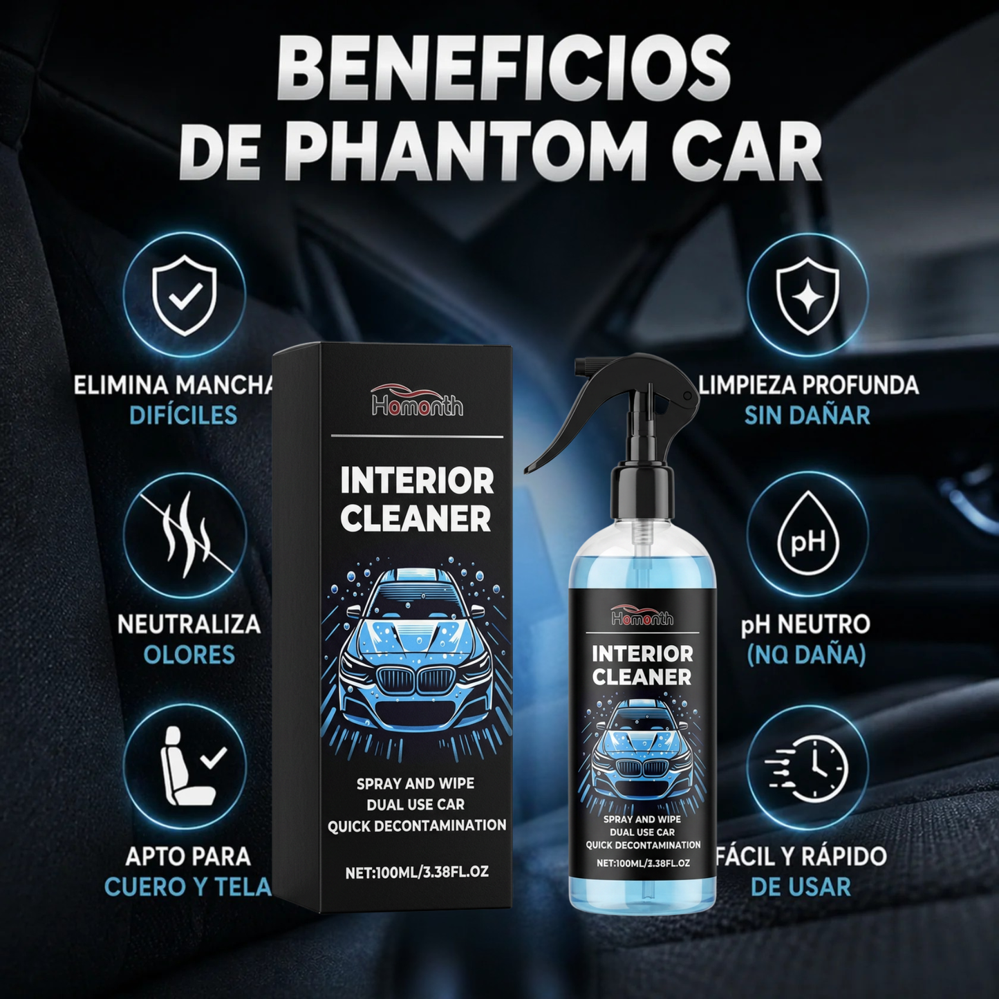 Limpia Tapizados Profesional 250ml | PHANTOM CAR