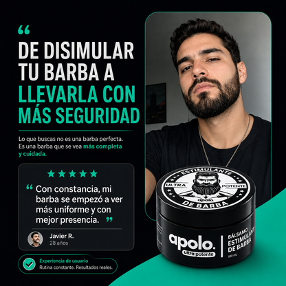 Apolo - Estimulante de Barba | Crema Intensiva para una Barba Más Densa y Uniforme