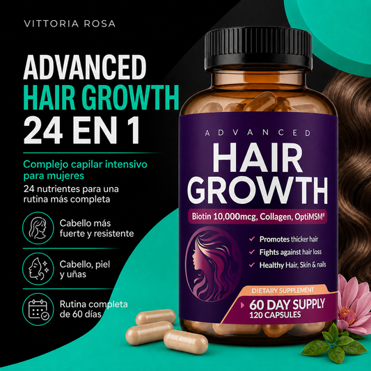 Advanced Hair Growth | Complejo Capilar Intensivo 24 en 1 para Mujeres
