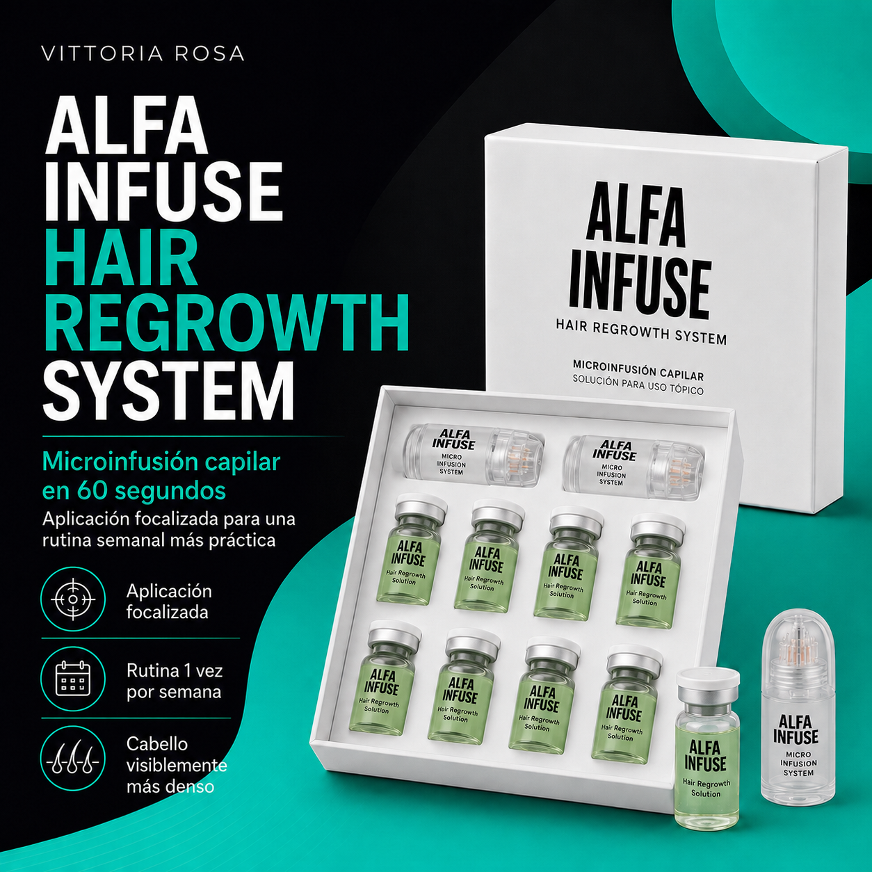 AlfaInfuse | Sistema de Microinfusión Capilar para un Cabello Visiblemente Más Denso y Fuerte