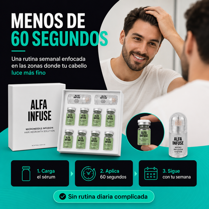 AlfaInfuse | Sistema de Microinfusión Capilar para un Cabello Visiblemente Más Denso y Fuerte