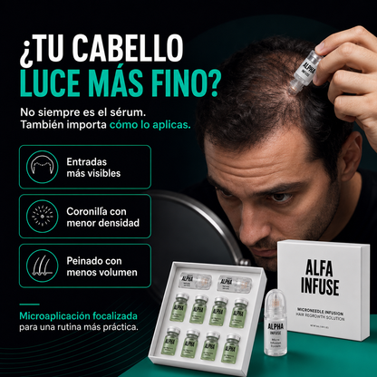 AlfaInfuse | Sistema de Microinfusión Capilar para un Cabello Visiblemente Más Denso y Fuerte