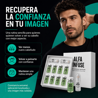 AlfaInfuse | Sistema de Microinfusión Capilar para un Cabello Visiblemente Más Denso y Fuerte