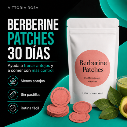Berberine Patches | Parches para Apoyar el Control de Antojos y Comer con Más Control | Pack de 30 Días