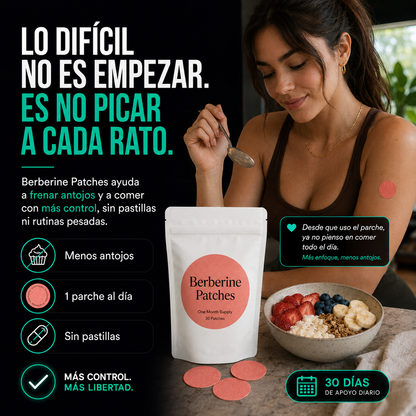 Berberine Patches | Parches para Apoyar el Control de Antojos y Comer con Más Control | Pack de 30 Días