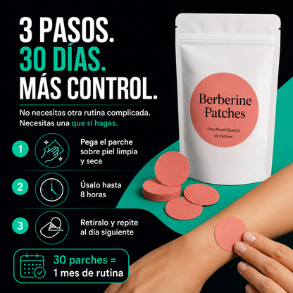 Berberine Patches | Parches para Apoyar el Control de Antojos y Comer con Más Control | Pack de 30 Días