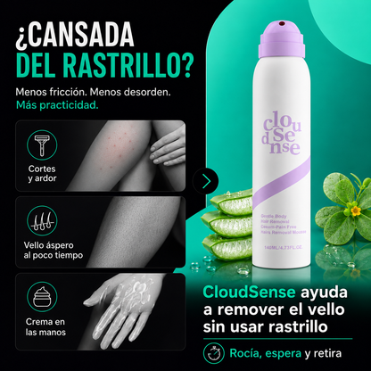 CloudSense | Espuma Depilatoria Corporal en Spray | Piel Suave en Minutos