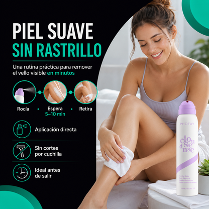 CloudSense | Espuma Depilatoria Corporal en Spray | Piel Suave en Minutos