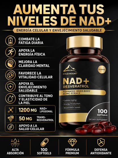NAD+ Plus con Trans-Resveratrol | Vitalidad, Energía y Salud Celular