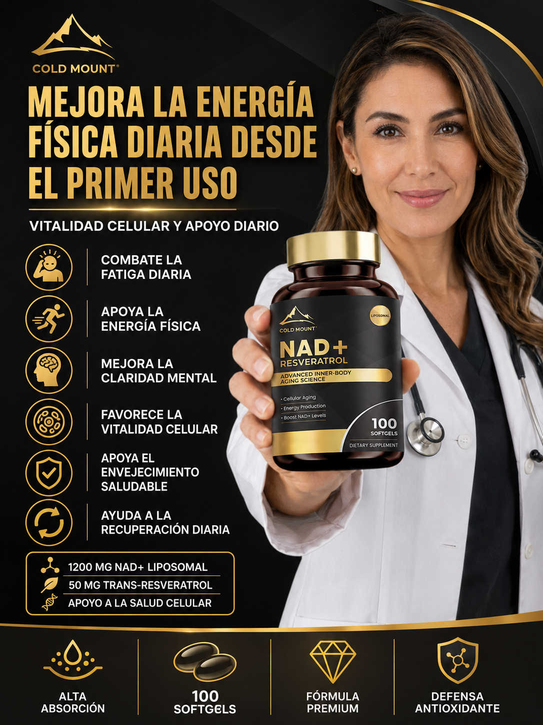 NAD+ Plus con Trans-Resveratrol | Vitalidad, Energía y Salud Celular