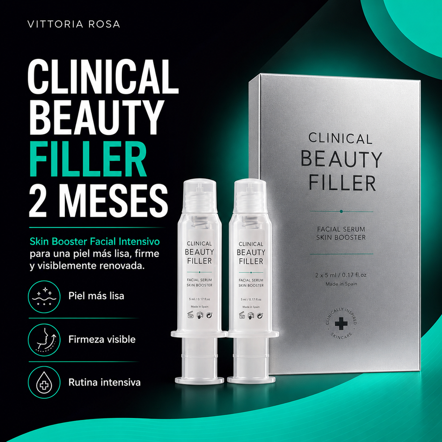 Clinical Beauty Filler | Skin Booster Facial Intensivo de 2 Meses para una Piel Más Lisa, Firme y Visiblemente Renovada