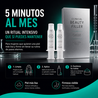 Clinical Beauty Filler | Skin Booster Facial Intensivo de 2 Meses para una Piel Más Lisa, Firme y Visiblemente Renovada