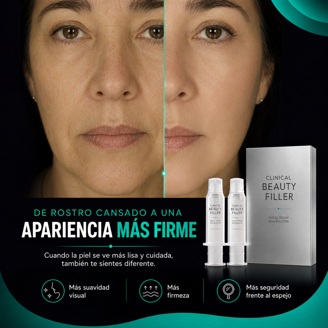 Clinical Beauty Filler | Skin Booster Facial Intensivo de 2 Meses para una Piel Más Lisa, Firme y Visiblemente Renovada