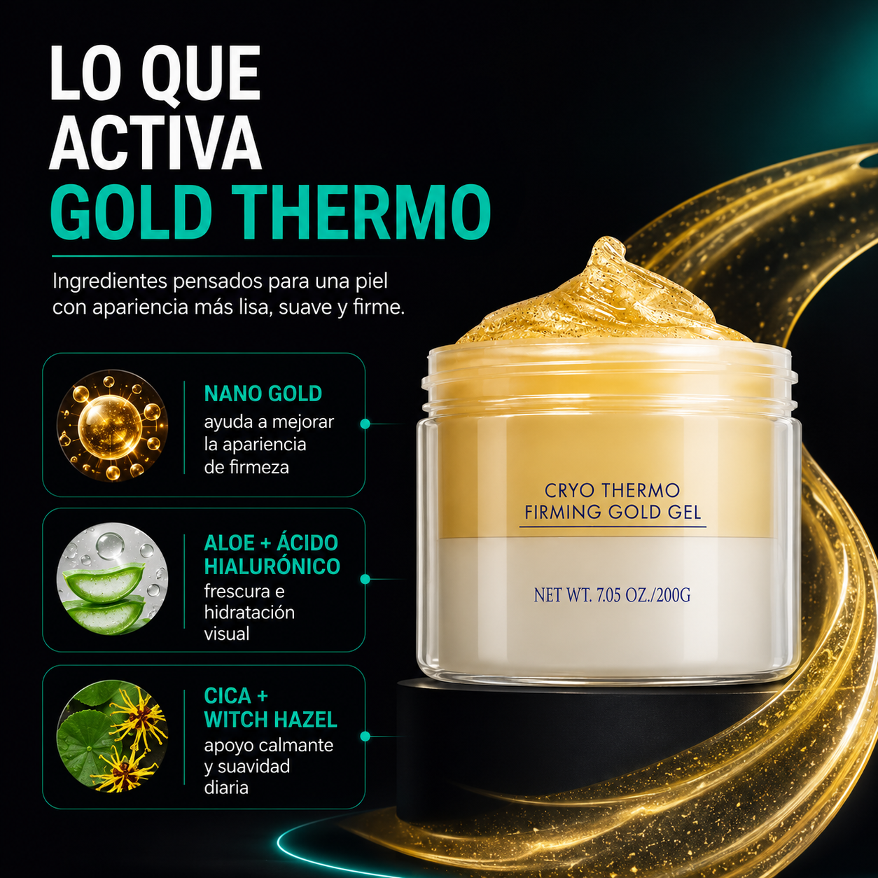 Gold Thermo | Gel Corporal Termoactivo con Oro para una Piel Más Lisa y Firme