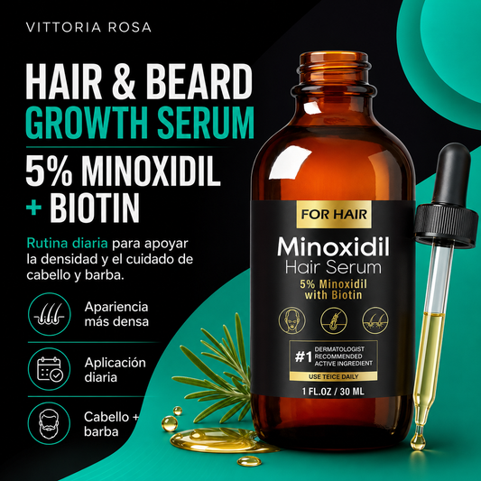 Hair & Beard Growth Serum | 5% Minoxidil + Biotin