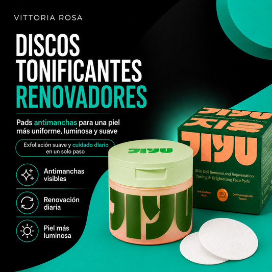 JIYU | Discos Tonificantes Renovadores Antimanchas con Niacinamida y Mucina de Caracol | K-Beauty