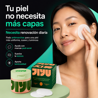 JIYU | Discos Tonificantes Renovadores Antimanchas con Niacinamida y Mucina de Caracol | K-Beauty