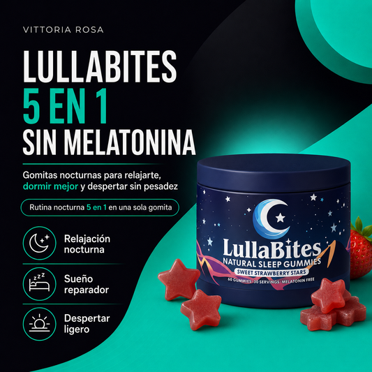 LullaBytes 5 en 1 | Gomitas Nocturnas Sin Melatonina | Relajación y Descanso