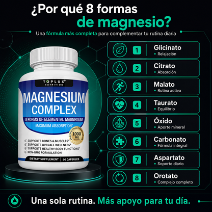 Magnesium Complex 8 en 1 | Apoya el Descanso, la Relajación y la Función Muscular