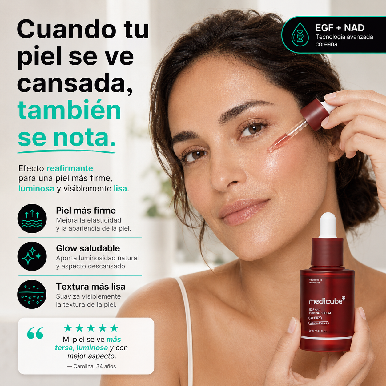 NAD+ EGF Firming Serum | Sérum Reafirmante con Péptidos para Rostro y Cuello