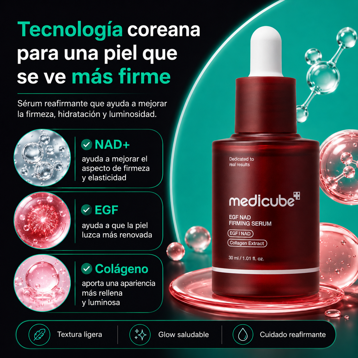 NAD+ EGF Firming Serum | Sérum Reafirmante con Péptidos para Rostro y Cuello