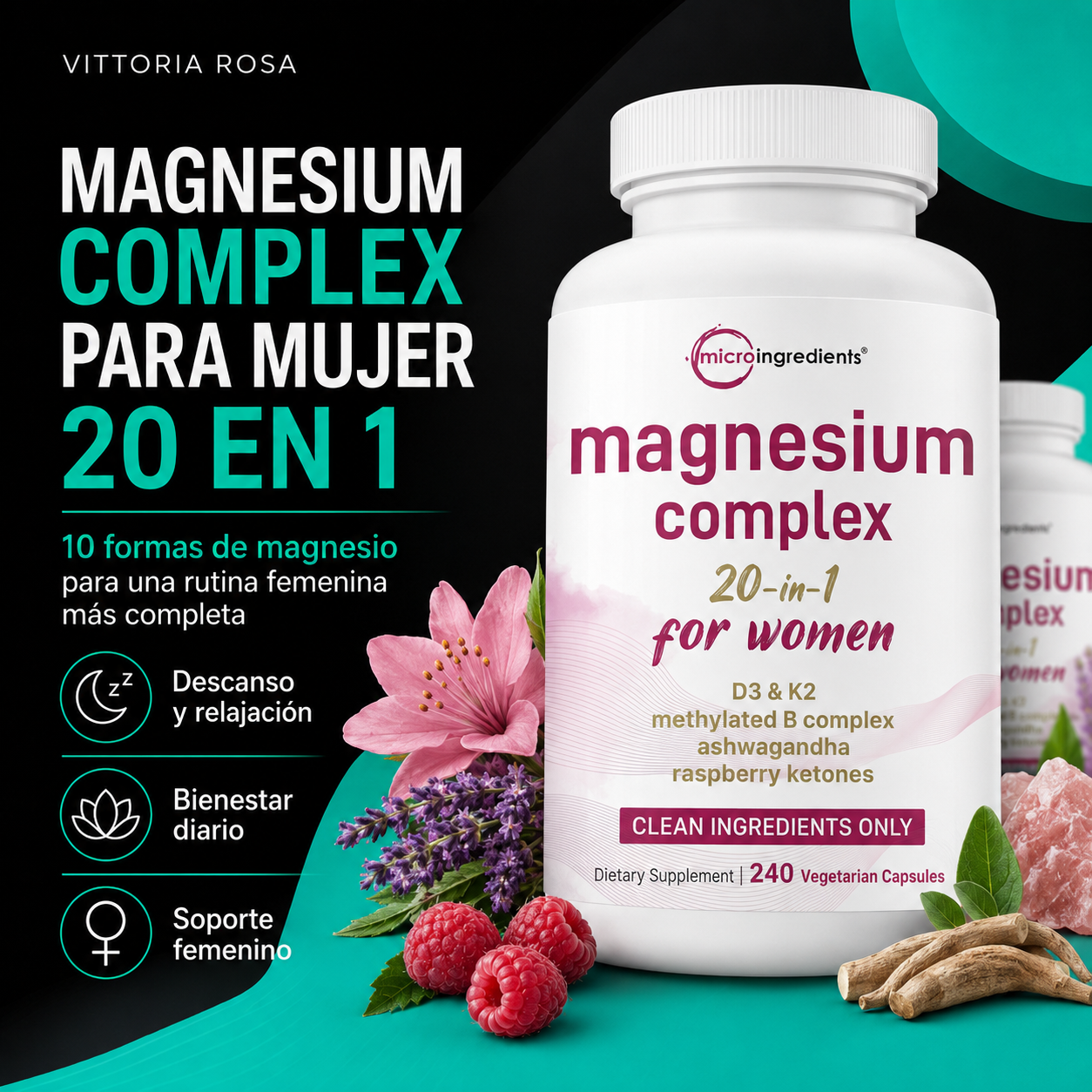 Magnesium Complex para mujer 20 en 1 | 10 Formas de Magnesio para Ellas