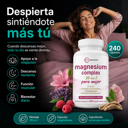 Magnesium Complex para mujer 20 en 1 | 10 Formas de Magnesio para Ellas