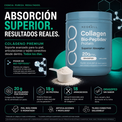 NeoCell Péptidos de Colágeno en Polvo | 20 g para Piel, Cabello, Uñas y Movilidad