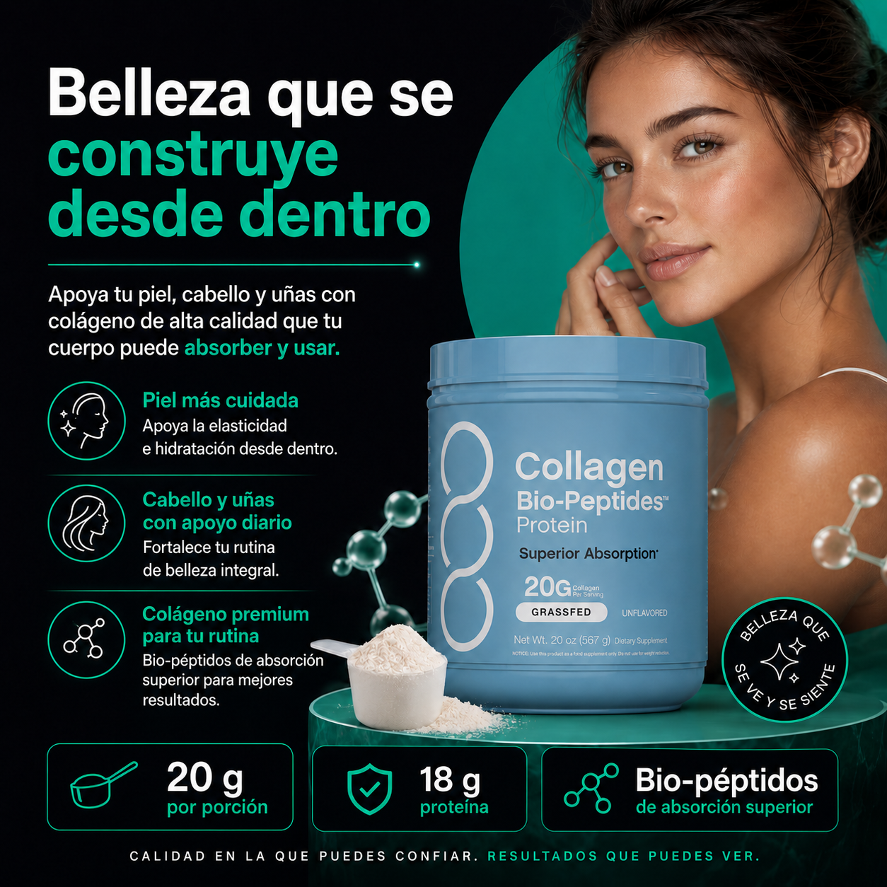 NeoCell Péptidos de Colágeno en Polvo | 20 g para Piel, Cabello, Uñas y Movilidad