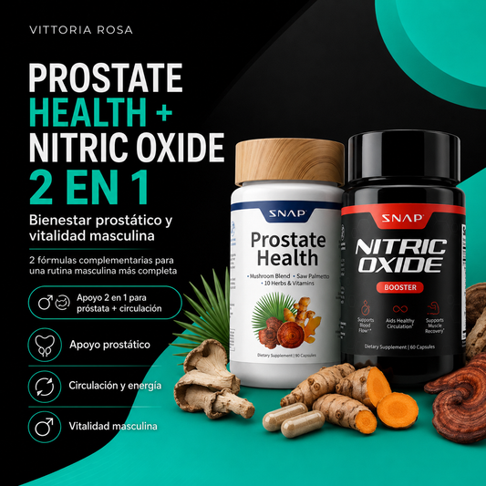 Prostate Health + Nitric Oxide | Bienestar Prostático y Vitalidad Masculina 2 en 1