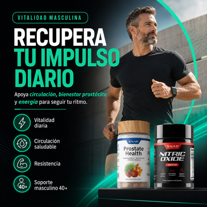 Prostate Health + Nitric Oxide | Bienestar Prostático y Vitalidad Masculina 2 en 1