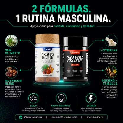 Prostate Health + Nitric Oxide | Bienestar Prostático y Vitalidad Masculina 2 en 1
