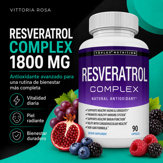 Resveratrol Complex | Antioxidante Avanzado para Vitalidad, Piel y Envejecimiento Saludable