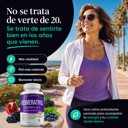 Resveratrol Complex | Antioxidante Avanzado para Vitalidad, Piel y Envejecimiento Saludable