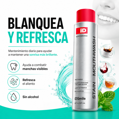 iDSmile | Enjuague Bucal Blanqueador, Limpieza Visible y Aliento Fresco